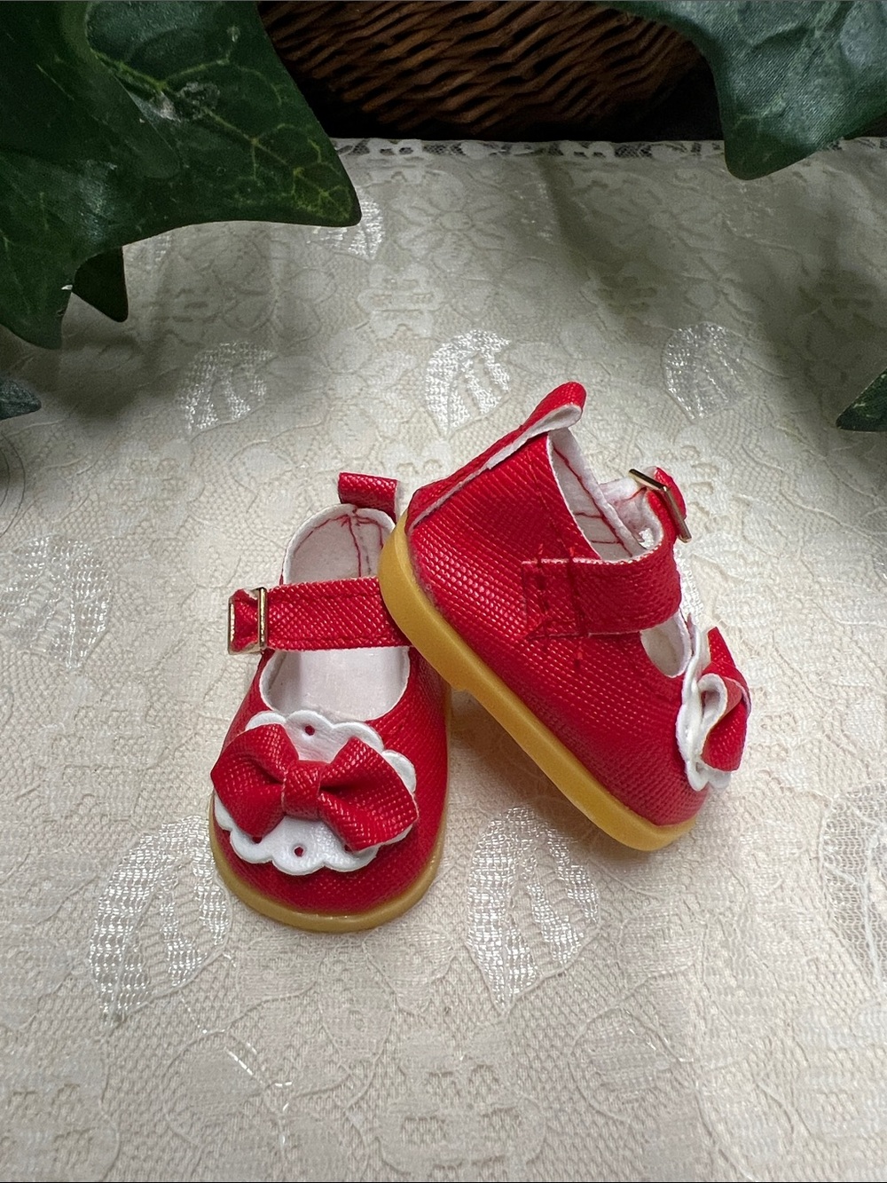 NWT RED 2”, 5 CM SHOE, FITS 12” BJD, & HANDMADE DOLLS.